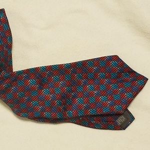 Vintage 90s 1990s red and blue checkered tie